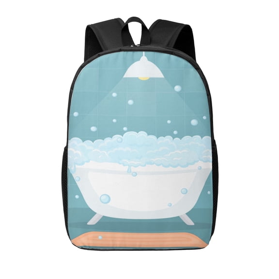 Xecao Bathtub with Soap Bubbles print Travel Backpack, Large Computer Backpack for Men Women, College School Rucksack Book Bag