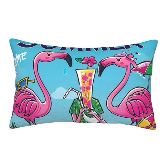 Xecao Beach Flamingo Trio for Decorative Throw Pillow Case for Couch,Sofa or Bed Set,Pillow Cover for Sofa Home Decor Ideal Gift(Pillow core not included)-14"x20"