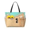 thumbnail image 1 of Xecao Beach Footprint for versatile beach bag for women includes zipper pockets and waterproof material, ideal for vacations and adventures., 1 of 7
