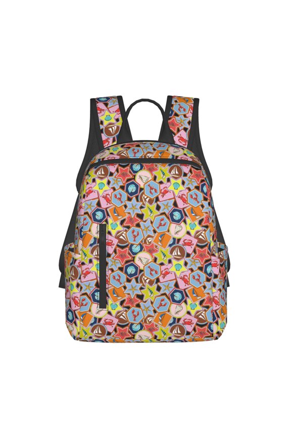 Beach Life print Backpack For women men Aesthetic Lightweight Travel Daypack Simple Cute Backpack For Bookbag