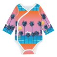 thumbnail image 1 of Xecao Beach with Palm Trees Print Baby unisex-baby Cotton Long-sleeve Bodysuits-3 Months, 1 of 6