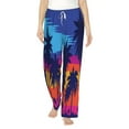 thumbnail image 1 of Xecao Beach with Palm Trees Women's Straight Lounge Pajama Pants: The Epitome of Relaxed Sleepwear, 1 of 9