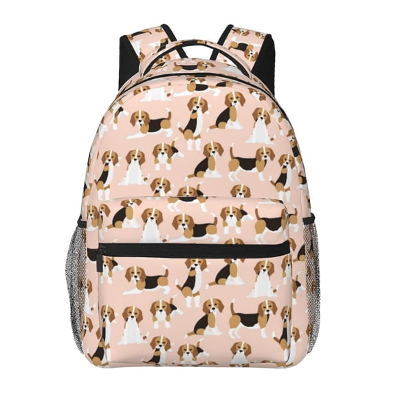 Xecao Beagle Dog On Brown Backpack, a stylish and functional choice for both men and women, is the perfect basic bookbag for college, work, or travel