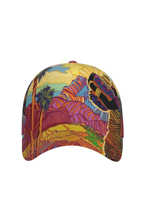 Beautiful African Woman for Baseball Cap: Unisex, crafted from classic polyester twill fabric, featuring a soft unconstructed design