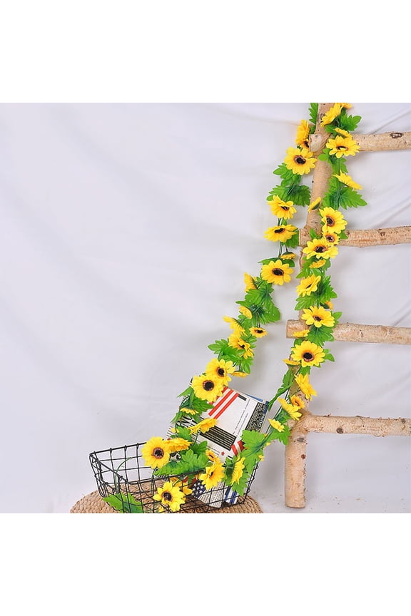 Artificial Sunflower Vine 88" Fake Flowers Garland Simulation Rattan Decorative Hanging Strip, Wedding Backdrop Indoor Wall Decor for Home Farmhouse Party