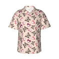 thumbnail image 1 of Xecao Beautiful Butterflies and Hearts print Hawaiian shirt - a stylish short-sleeve button-down for men, perfect for casual beach and tropical outings., 1 of 9
