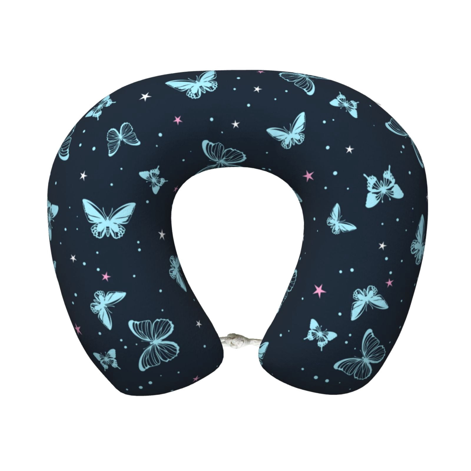 Xecao Beautiful Butterflies Print Memory Foam Cervical Neck Pillow Versatile U-Shaped Pillows for Home,Office,Camping,Travelling,Soft Washable Cover