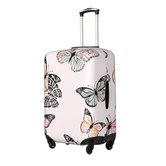 Xecao Beautiful Butterfly Print Elastic Luggage Cover, Double-sided Print , Perfect for Travel, Business, and Daily Use (Suitcase Not Included)-Small