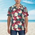 thumbnail image 1 of Xecao Beautiful Flower print Hawaiian shirt - a stylish short-sleeve button-down for men, perfect for casual beach and tropical outings., 1 of 9