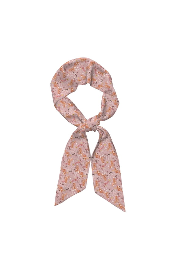 Beautiful Fox Pattern Large Satin Head Scarf - Satin Hair Scarves Silk Bandana Scarf Headscarf Silk Feeling Scarf for Women