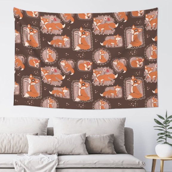 Xecao Beautiful Fox Print Tapestry, Wall Hanging Room Funny Decor, Backdrop Room Decor for Bedroom Living Room dormitory