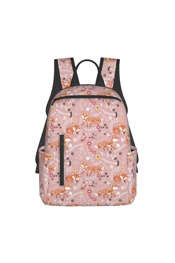 Beautiful Fox print Backpack For women men Aesthetic Lightweight Travel Daypack Simple Cute Backpack For Bookbag
