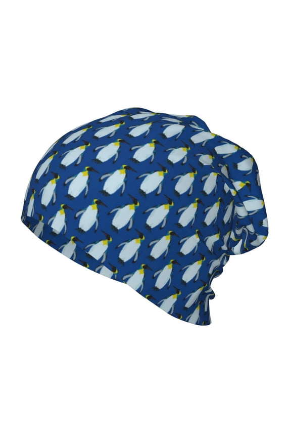 Beautiful King Penguin Pattern Print Beanie Hat Toddler Girls Boys, Baby Hats Winter Warm Knitted Thermal, Kids Winter Caps