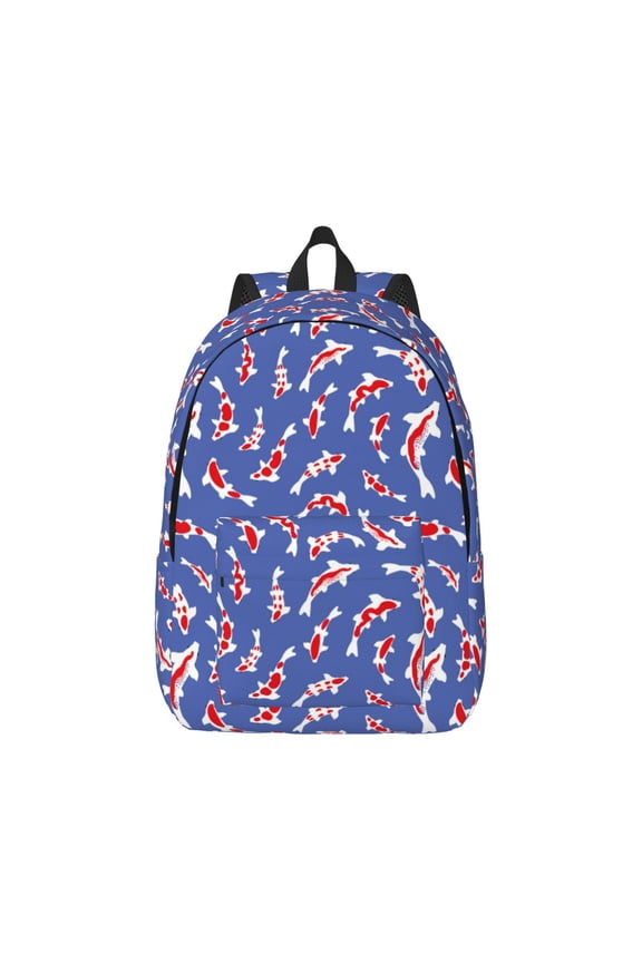 Beautiful Koi Fish for Canvas College Laptop Backpack, Durable Rucksack Travel Notebook Bag School Backpack Book Bag for Men Women