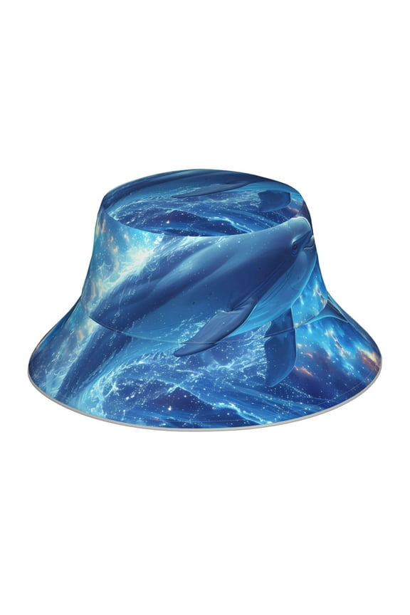 Beautiful Ocean Dolphin Print Men and Women Night Reflective Hat Runner Cap Visor Bucket Hat Boonie Cap