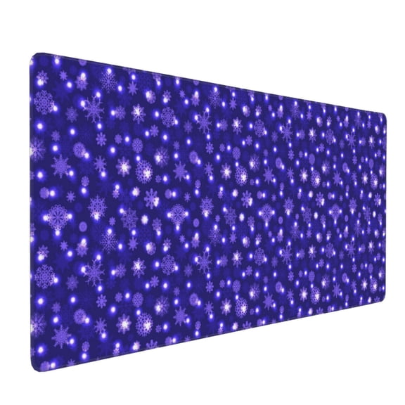 Xecao Beautiful Purple Snowflakes Print Large Mouse Pad, 16x35.5in Mousepad, Professional Non-Slip Rubber Base Big Mouse Pad, Mouse Pad for Gaming & Office Full Desk Mouse Pad