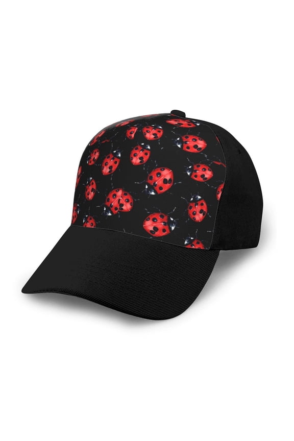 Beautiful Red Ladybug print unisex vintage washed baseball cap, a soft and adjustable hat perfect for any casual style.