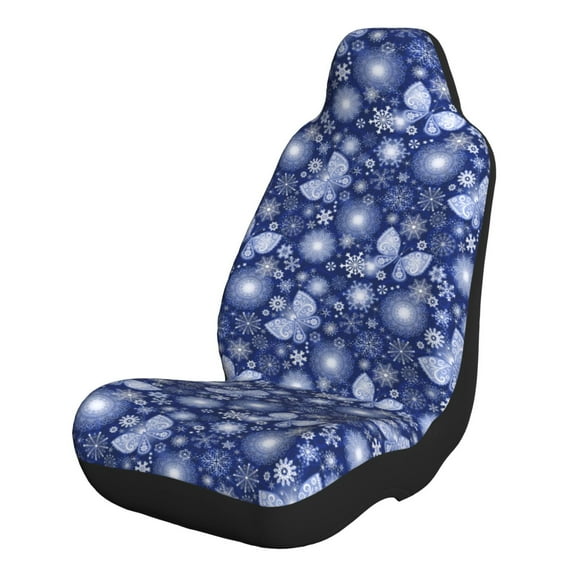 Xecao Beautiful Snowflake Butterfly for Automotive Seat Covers for Cars Trucks and SUVs – Gray Car Seat Covers for Front Seats, Truck Seat Protectors-1