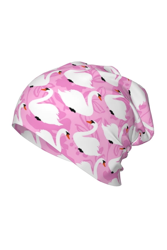 Beautiful Swans Print Beanie Hat Toddler Girls Boys, Baby Hats Winter Warm Knitted Thermal, Kids Winter Caps