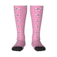 thumbnail image 1 of Xecao Beautiful pink bow Print Compression Socks for Both Men And Women for Running, Travel, Flight, Nurse, 1 of 6