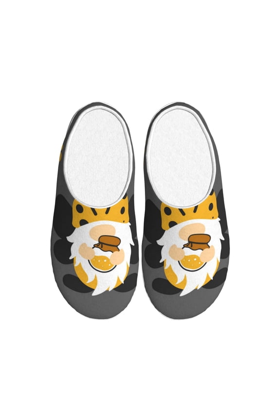 Bee Gnome With Sunflower Print Cotton Slippers Fuzzy Warm Cozy Slippers Non Slip House Slippers For Indoor Outdoor Cotton Slippers House Slippers-13