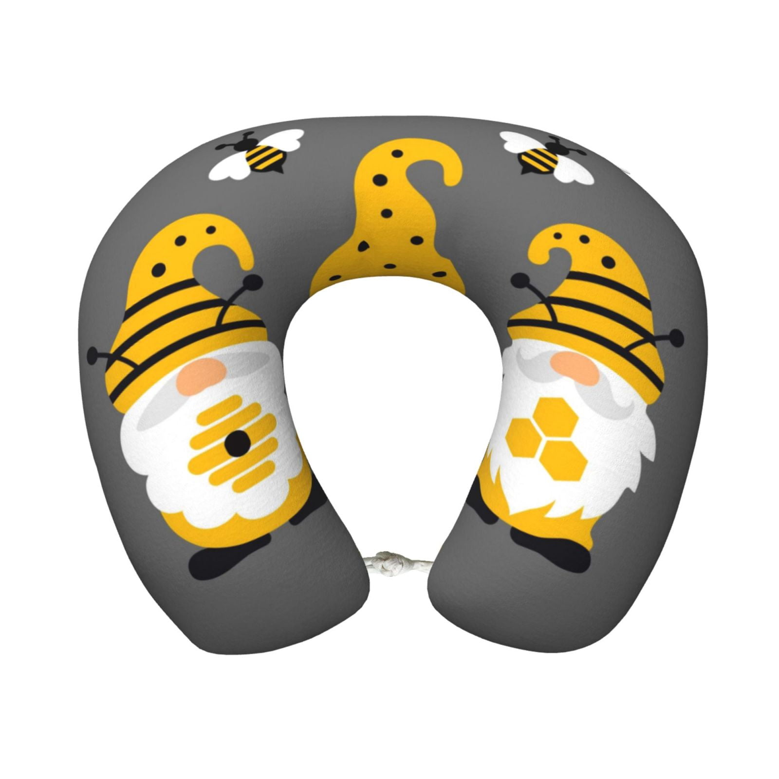 Xecao Bee Kind Print Memory Foam Cervical Neck Pillow Versatile U-Shaped Pillows for Home,Office,Camping,Travelling,Soft Washable Cover