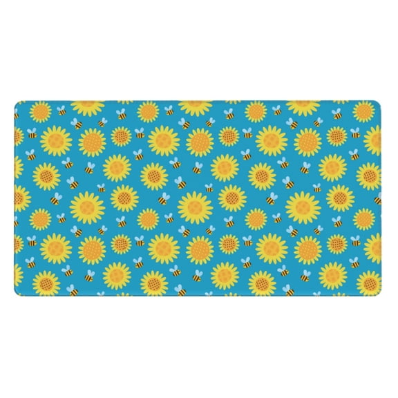 Xecao Bee Sunflower for Waterproof Mouse Pad - Extended Contour Mouse Mat, Large Gaming Mousepad Laptop Keyboard Mat with Non-Slip Rubber Base