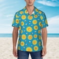 thumbnail image 1 of Xecao Bee Sunflower print Hawaiian shirt - a stylish short-sleeve button-down for men, perfect for casual beach and tropical outings., 1 of 9