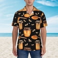 thumbnail image 1 of Xecao Bee and Honey print Hawaiian shirt - a stylish short-sleeve button-down for men, perfect for casual beach and tropical outings., 1 of 9