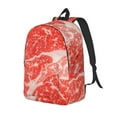 thumbnail image 1 of Xecao Beef Steaks Canvas College Laptop Backpack, a durable rucksack designed for both men and women, ideal for travel, school, and daily use-Small, 1 of 5