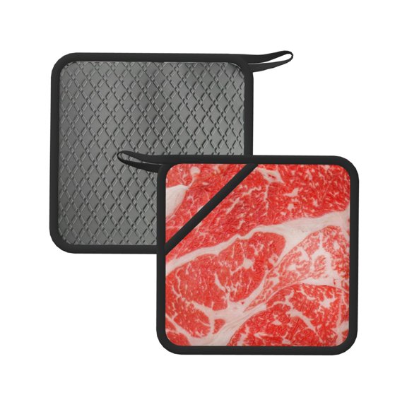 Xecao Beef Steaks for Silicone Trivet Mats - Heat Resistant Pot Holders, Multipurpose Non-Slip Hot Pads