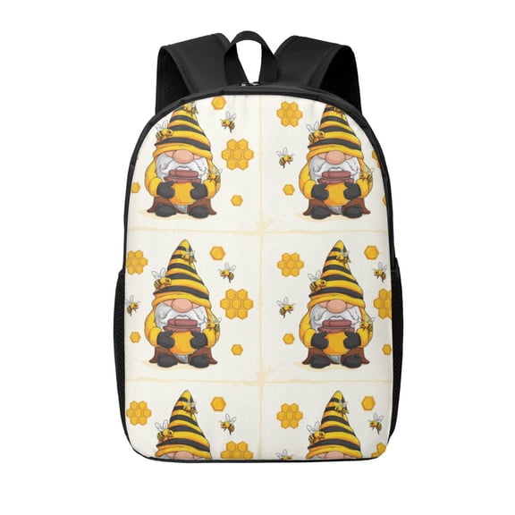 Xecao Beekeeper Gnome Holding A Glass print Travel Backpack, Large Computer Backpack for Men Women, College School Rucksack Book Bag