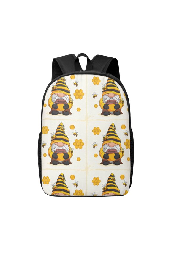 Beekeeper Gnome Holding A Glass print Travel Backpack, Large Computer Backpack for Men Women, College School Rucksack Book Bag