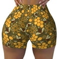 thumbnail image 1 of Xecao Bees and Honeycombs Print Workout Shorts for Women Soft Smooth Gym Yoga Scrunch Active Tennis Workout Running Shorts, 1 of 9
