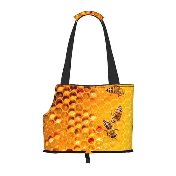 Xecao Bees on Hive Honeycomb for Cat Carrier Small Dog Handbag: The Ideal Travel Companion for Your Pet