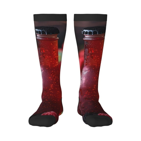 Xecao Berry Infused Refreshment Print Compression Socks for Both Men And Women for Running, Travel, Flight, Nurse
