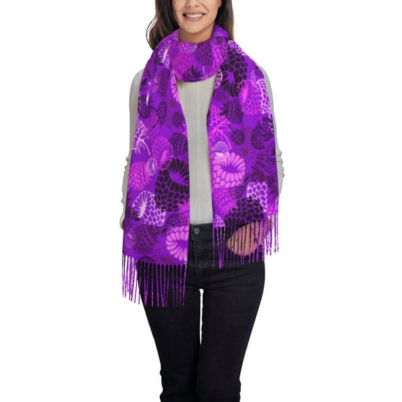 Xecao Berry Raspberry Pattern Womens Winter Scarf Fall Scarf Oversized Large Scarf for Women Warm Shawl Wrap