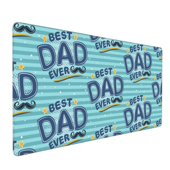 Xecao Best Dad Ever Print Large Mouse Pad, 16x35.5in Mousepad, Professional Non-Slip Rubber Base Big Mouse Pad, Mouse Pad for Gaming & Office Full Desk Mouse Pad