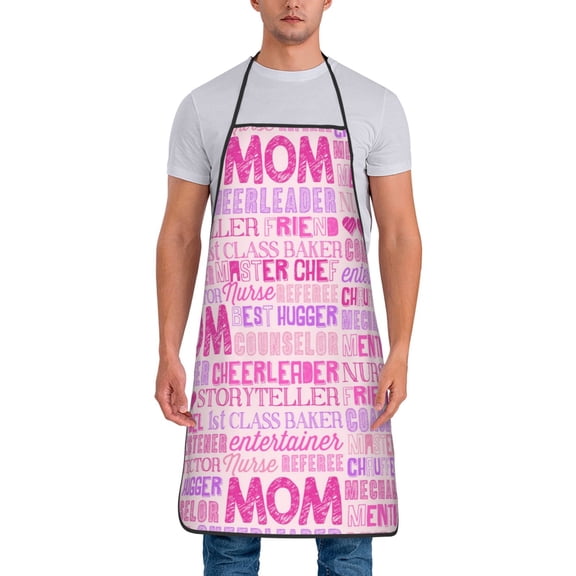 Xecao Best Mom ever Print Funny BBQ Chef Aprons for Men Women,Adjustable Kitchen Cooking Aprons with Pocket Waterproof Oil Proof No Pilling Fading