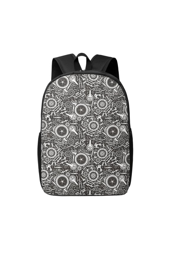 Bicycles Parts print Travel Backpack, Large Computer Backpack for Men Women, College School Rucksack Book Bag