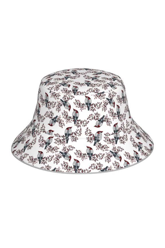 Bird Print Men and Women Night Reflective Hat Runner Cap Visor Bucket Hat Boonie Cap