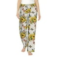 thumbnail image 1 of Xecao Bird Sunflowers Women's Straight Lounge Pajama Pants: The Epitome of Relaxed Sleepwear, 1 of 1