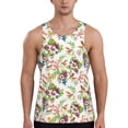 thumbnail image 1 of Xecao Birds And Flowers Men's Tank Top Workout Quick Dry Sleeveless Gym Jogging Muscle Shirts Summer Swim Beach Tops, 1 of 9
