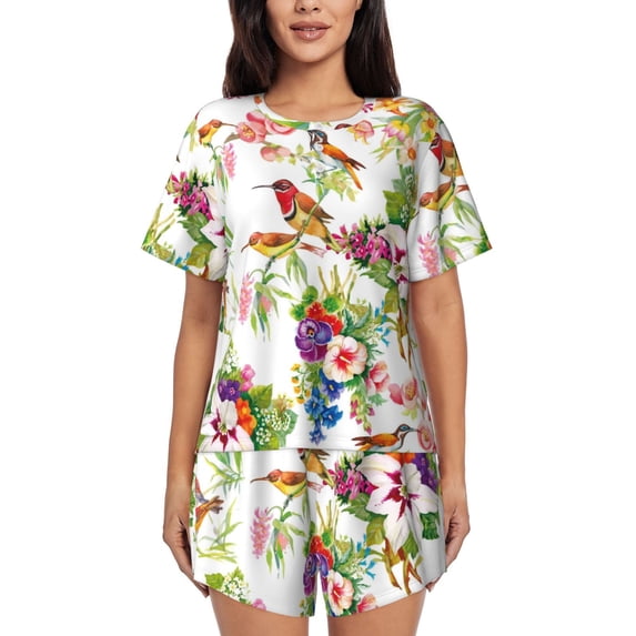 Xecao Birds And Flowers print Swimsuit for women, Summer-ready, sporty style.Quick-dry fabric. Many sizes & colors.