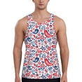 thumbnail image 1 of Xecao Birds Flowers Men's Tank Top Workout Quick Dry Sleeveless Gym Jogging Muscle Shirts Summer Swim Beach Tops, 1 of 9