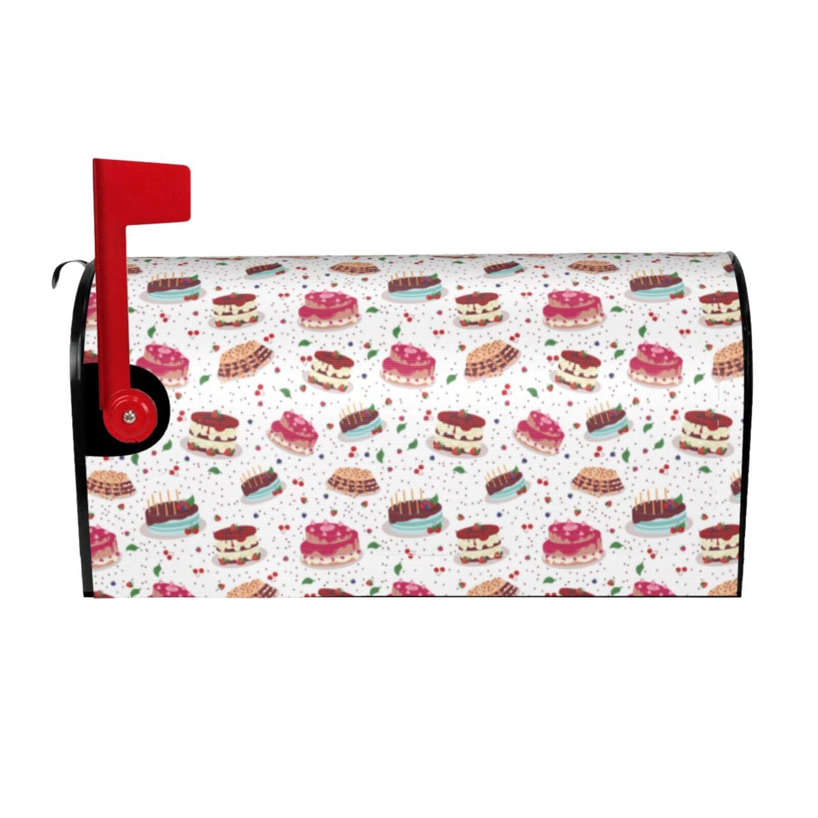 Xecao Birthday Cake for Mailbox Cover with Magnetic Strips, Waterproof and Sunscreen, Adds a Decorative Touch to Your Garden Yard.