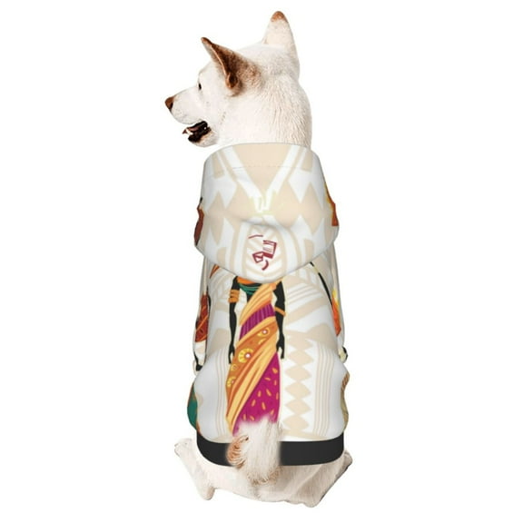 Xecao Black African Woman Pattern Sweatshirts Winter Pet Dog Hoodie Puppy Coat Dog Sweaters Dog Clothes with Hat Dog Clothes Costume Outfit,Small Pets Wear-XX-Large