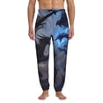 thumbnail image 1 of Xecao Black And Blue Lightning Dragon Print Active Tech Joggers for Men, Mens Sweatpants Lounge Pants with Pockets-Small, 1 of 5