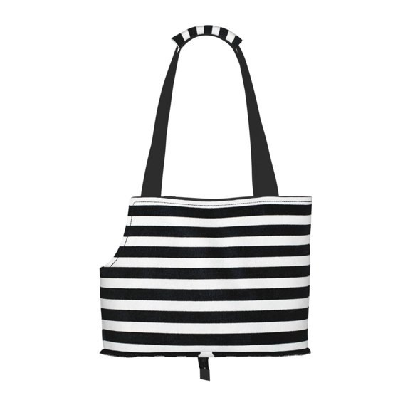 Xecao Black And White Stripes for Cat Carrier Small Dog Handbag: The Ideal Travel Companion for Your Pet