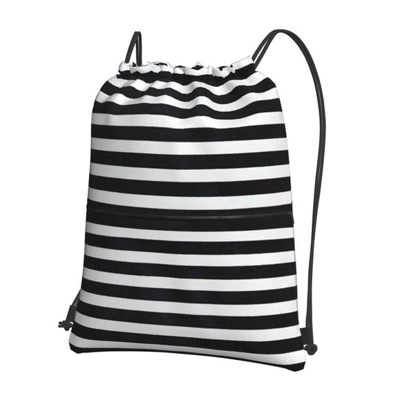 Xecao Black And White Stripes for Drawstring Bags,Pull String Backpack Bags,String Bag Sackpack